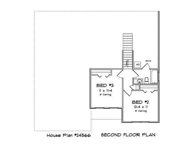 House Blueprint - Cottage Floor Plan - Upper Floor Plan #513-2359