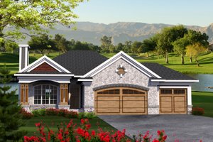 Ranch Exterior - Front Elevation Plan #70-1207