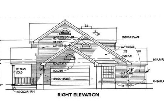 Exterior - Other Elevation 1 for Southern House Plan #120-138 - 3 bed, 3 bath
