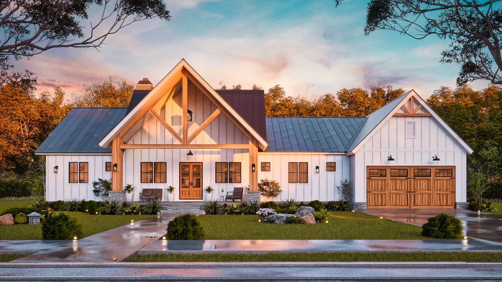 Exterior - Front Elevation 8 for Farmhouse House Plan #119-475 - 3 bed, 3.5 bath