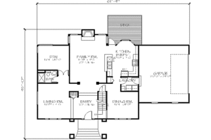 Floor Plan - Main Floor for Colonial House Plan #320-385 - 3 bed, 3 bath