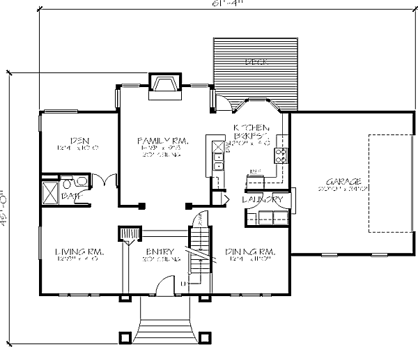 Colonial Floor Plan - Main Floor Plan #320-385
