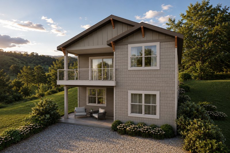 Dream House Plan - Exterior - Rear Elevation for Traditional House Plan #124-1469 - 3 bed, 2 bath