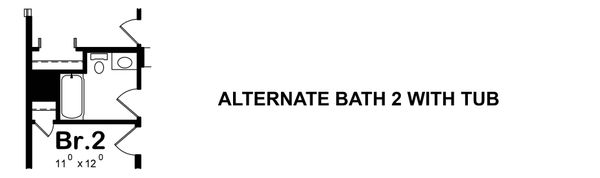 Architectural House Design - Alternate Bath 2 w/ tub