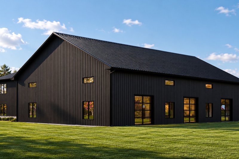 Dream House Plan - Exterior - Rear Elevation 1 for Barndominium House Plan #1064-505 - 1 bed, 2.5 bath