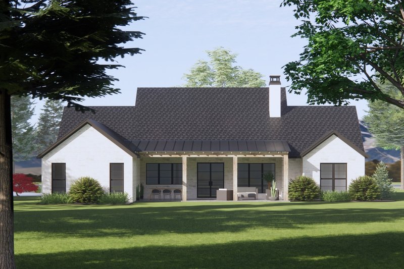 House Design - Exterior - Rear Elevation for Farmhouse House Plan #1096-75 - 4 bed, 3 bath