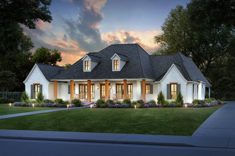 Architectural House Design - Exterior - Front Elevation 3 for Southern House Plan #1074-67 - 4 bed, 3.5 bath