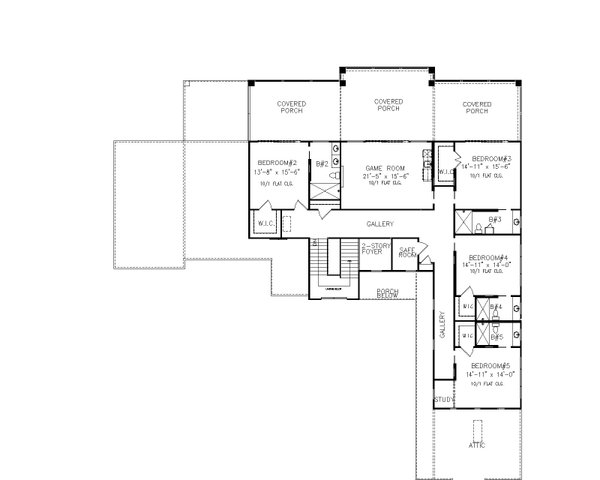 House Design - Prairie Floor Plan - Upper Floor Plan #54-573