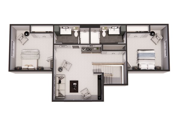 Traditional Floor Plan - Upper Floor Plan #51-1297