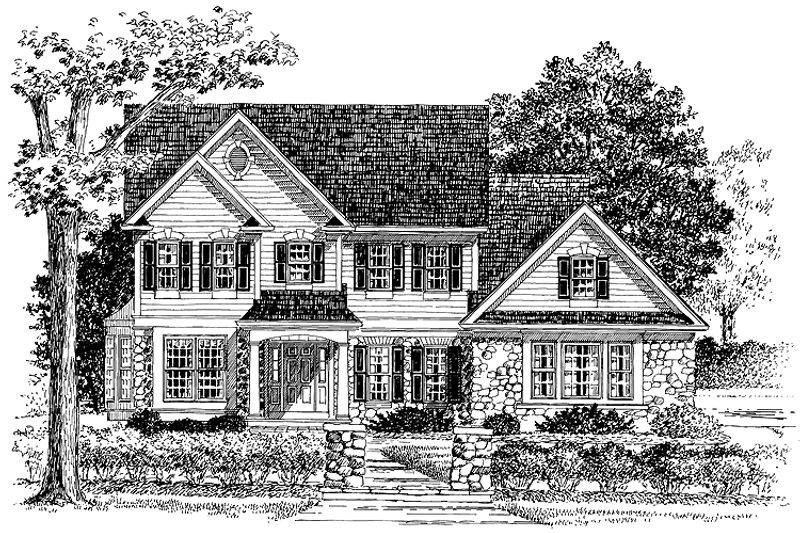 Architectural House Design - Colonial Exterior - Front Elevation Plan #316-192