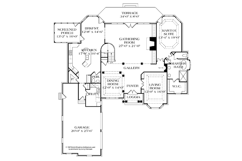 Dream House Plan - Floor Plan - Main Floor for Traditional House Plan #453-398 - 3 bed, 3.5 bath