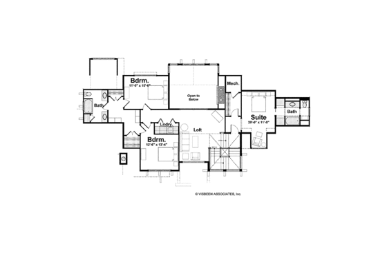 Floor Plan - Upper Floor for Craftsman House Plan #928-224 - 4 bed, 3.5 bath