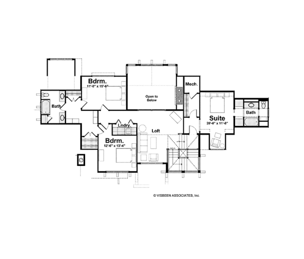 Craftsman Floor Plan - Upper Floor Plan #928-224