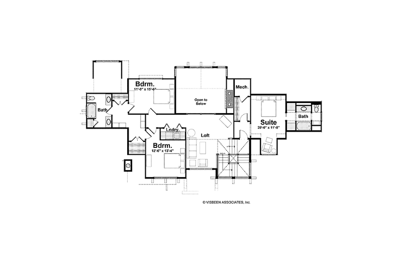 Home Plan - Floor Plan - Upper Floor for Craftsman House Plan #928-224 - 4 bed, 3.5 bath