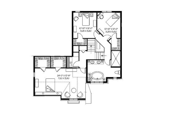Floor Plan - Upper Floor for Country House Plan #23-2441 - 3 bed, 1.5 bath
