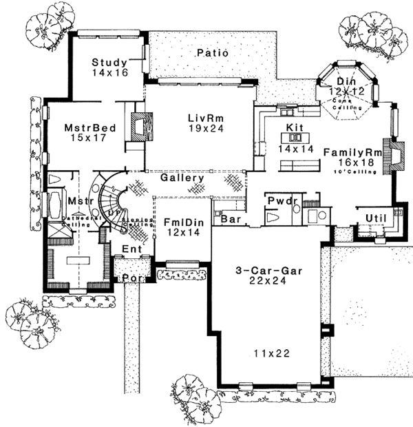 House Plan Design - Traditional Floor Plan - Main Floor Plan #310-1081