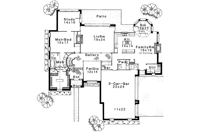Dream House Plan - Floor Plan - Main Floor for Traditional House Plan #310-1081 - 4 bed, 3.5 bath