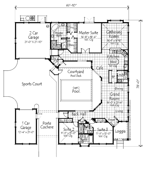 Country Style House  Plan  3 Beds 3 5 Baths 2487 Sq Ft 