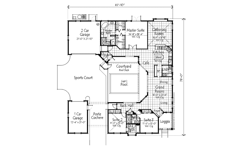 Home Plan - Floor Plan - Main Floor for Country House Plan #1007-54 - 3 bed, 3.5 bath