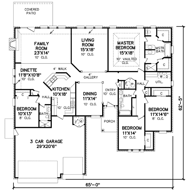Traditional Floor Plan - Main Floor Plan #65-133