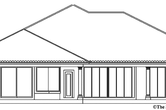 Exterior - Rear Elevation for Mediterranean House Plan #930-344 - 3 bed, 2.5 bath