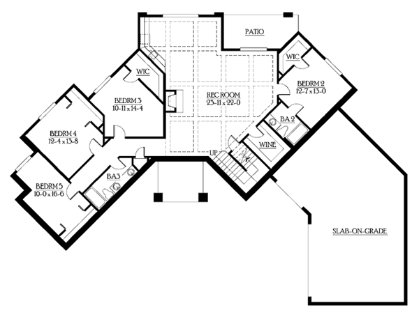 Architectural House Design - Mediterranean Floor Plan - Lower Floor Plan #132-279