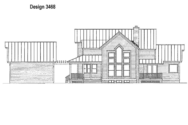 Architectural House Design - Exterior - Rear Elevation for Country House Plan #72-947 - 3 bed, 2.5 bath