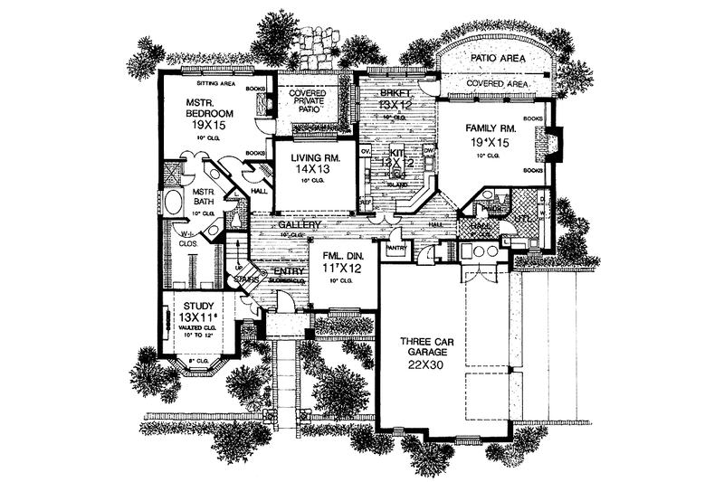 Dream House Plan - Floor Plan - Main Floor for Country House Plan #310-1060 - 4 bed, 3.5 bath