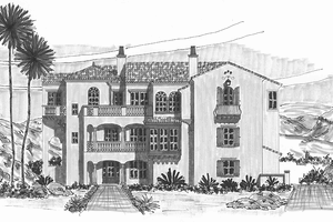 House Design - Mediterranean Exterior - Front Elevation Plan #76-129