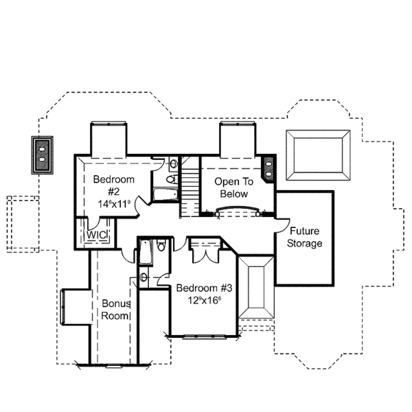 House Design - Colonial Floor Plan - Upper Floor Plan #429-270