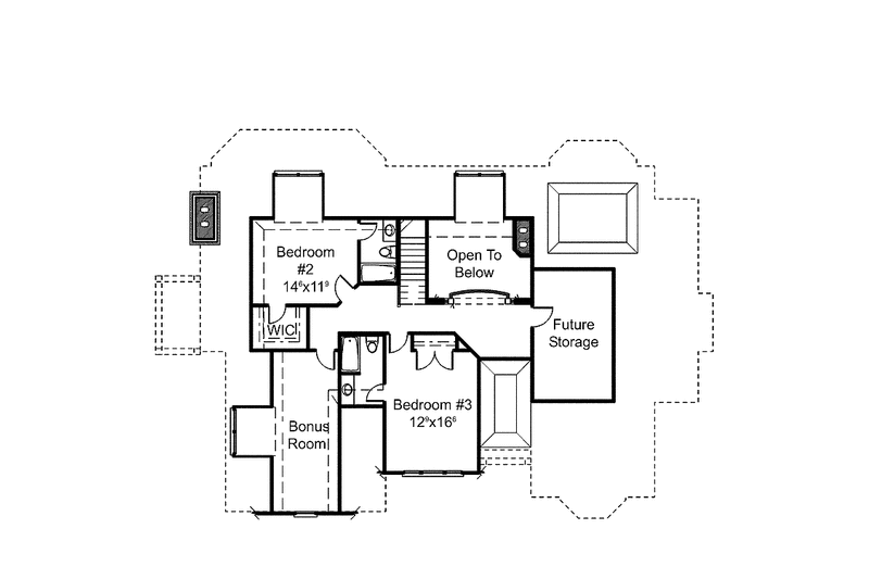 Home Plan - Floor Plan - Upper Floor for Colonial House Plan #429-270 - 4 bed, 4 bath