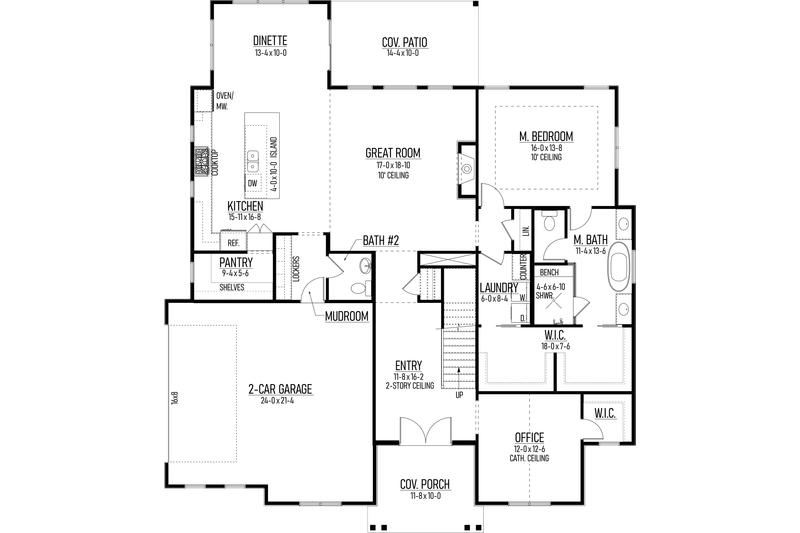Home Plan - Floor Plan - Main Floor for Farmhouse House Plan #1093-8 - 4 bed, 2.5 bath