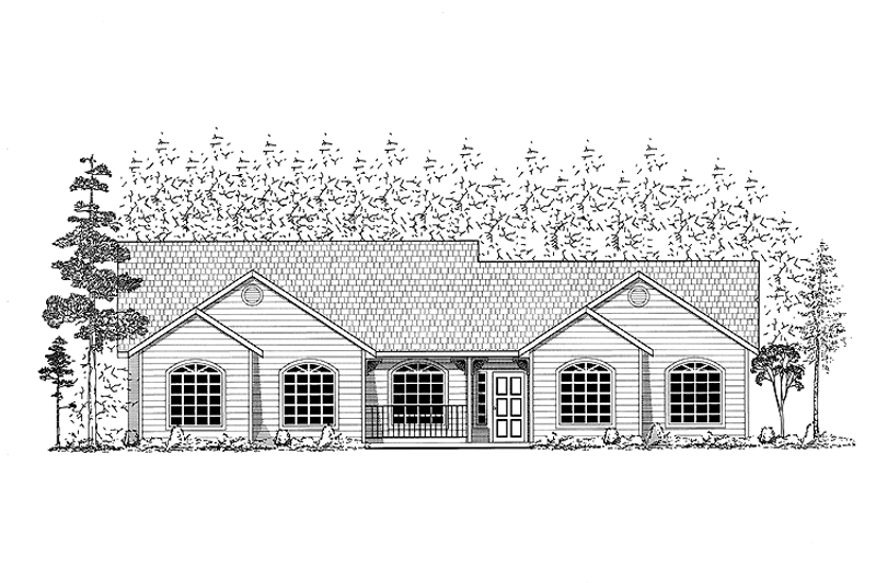 Dream House Plan - Exterior - Front Elevation 3 for Ranch House Plan #437-67 - 3 bed, 2 bath