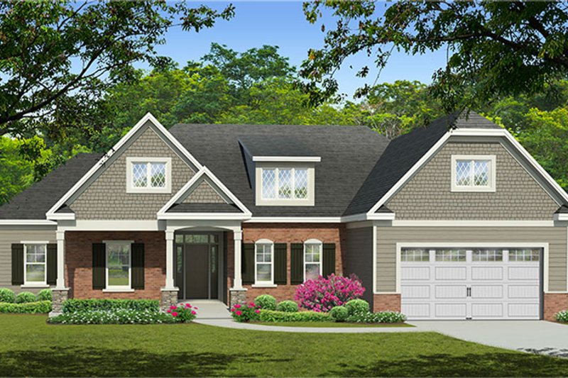 House Blueprint - Exterior - Front Elevation 5 for European House Plan #1010-146 - 3 bed, 2.5 bath