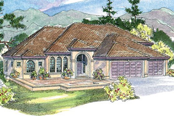 Exterior - Other Elevation for Mediterranean House Plan #124-713 - 3 bed, 3.5 bath
