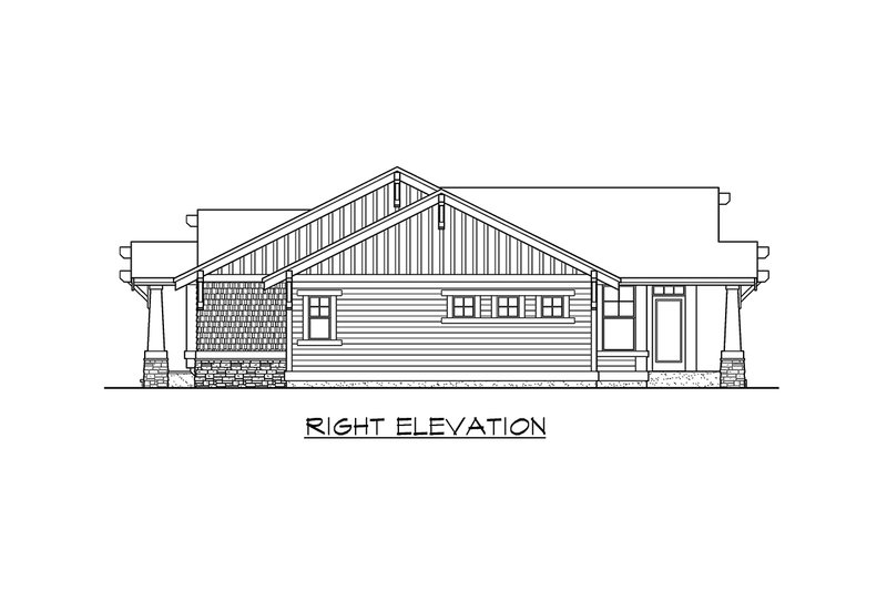 Architectural House Design - Exterior - Other Elevation 4 for Craftsman House Plan #132-101 - 2 bed, 2 bath