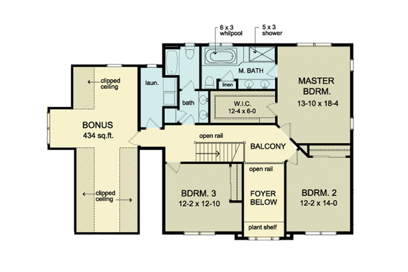Home Plan - Floor Plan - Upper Floor for Colonial House Plan #1010-38 - 3 bed, 2.5 bath