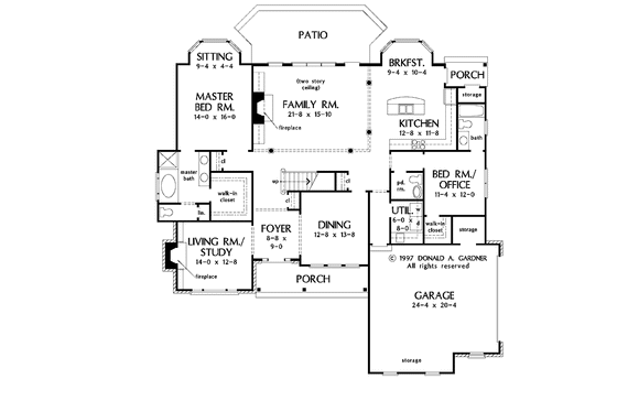 Floor Plan - Main Floor for Country House Plan #929-271 - 4 bed, 3.5 bath