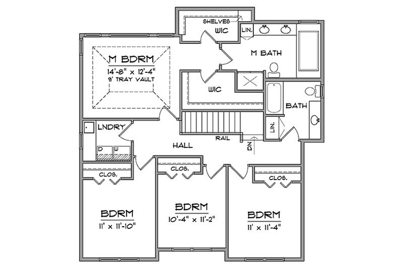 Home Plan - Floor Plan - Upper Floor for Prairie House Plan #981-16 - 4 bed, 2.5 bath