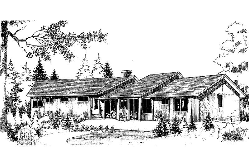 Home Plan - Exterior - Front Elevation 3 for Contemporary House Plan #60-911 - 3 bed, 2.5 bath