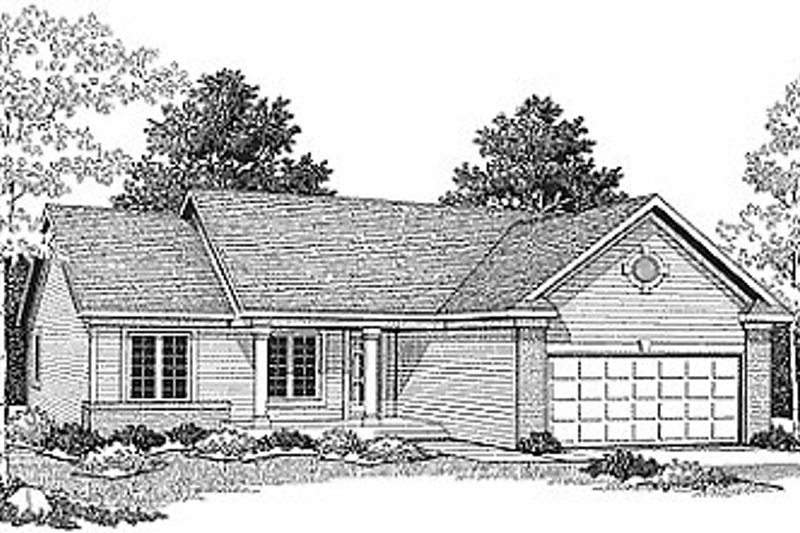House Blueprint - Traditional Exterior - Front Elevation Plan #70-106