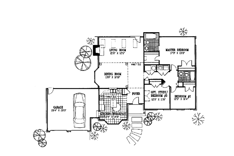 Dream House Plan - Floor Plan - Main Floor for Country House Plan #953-121 - 2 bed, 2 bath