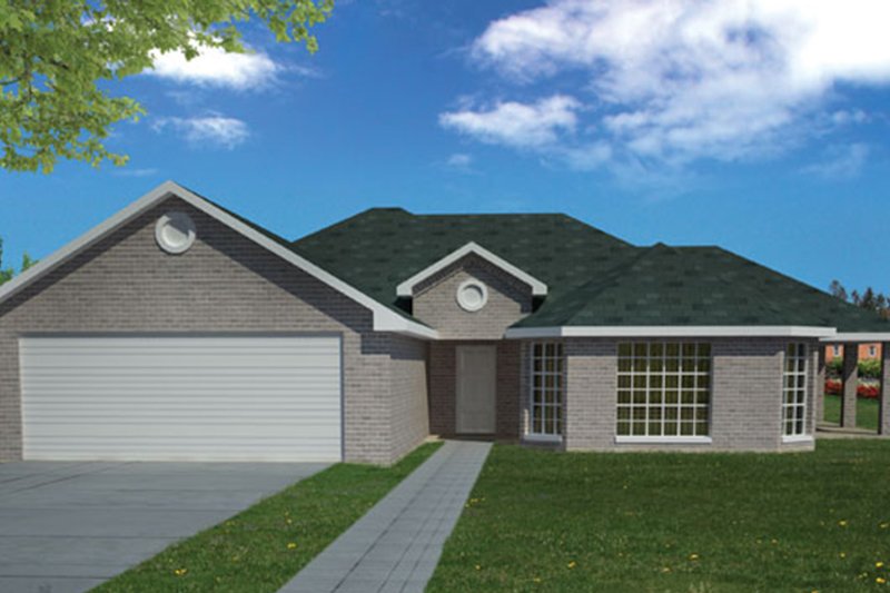House Blueprint - Exterior - Front Elevation 4 for Ranch House Plan #1061-11 - 3 bed, 2 bath