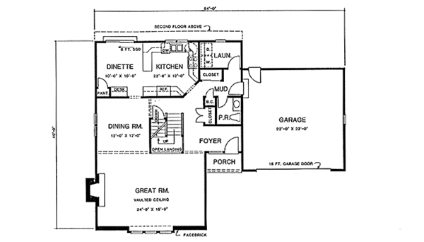 Home Plan - Colonial Floor Plan - Main Floor Plan #1001-7