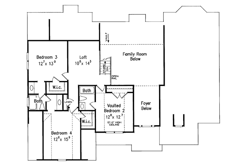 Home Plan - Floor Plan - Upper Floor for Colonial House Plan #927-644 - 4 bed, 3.5 bath