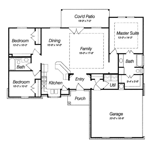 House Blueprint - Ranch Floor Plan - Main Floor Plan #946-13