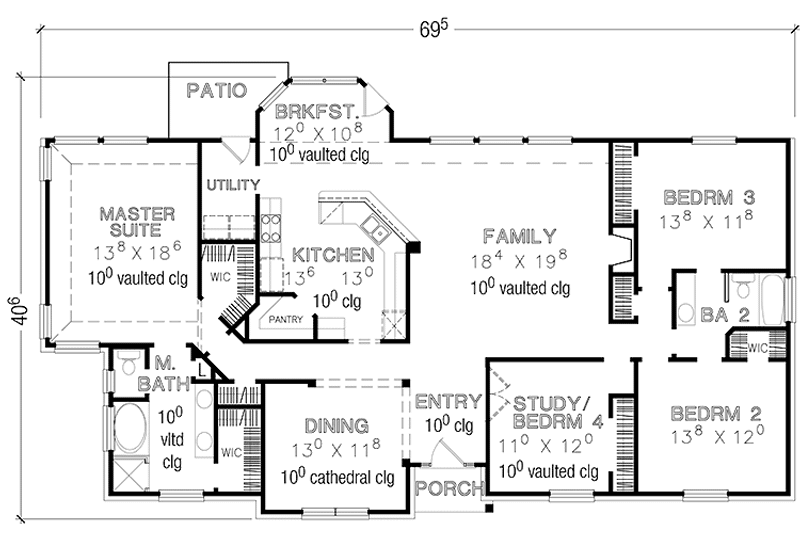 Dream House Plan - Floor Plan - Main Floor for European House Plan #472-379 - 3 bed, 2 bath