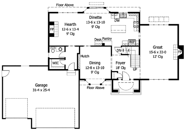 Home Plan - Traditional Floor Plan - Main Floor Plan #51-836