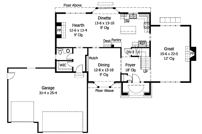 Home Plan - Floor Plan - Main Floor for Traditional House Plan #51-836 - 3 bed, 2.5 bath