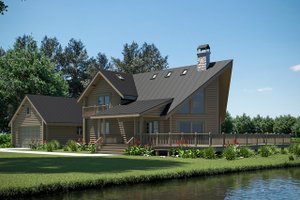 Log Exterior - Front Elevation Plan #124-503